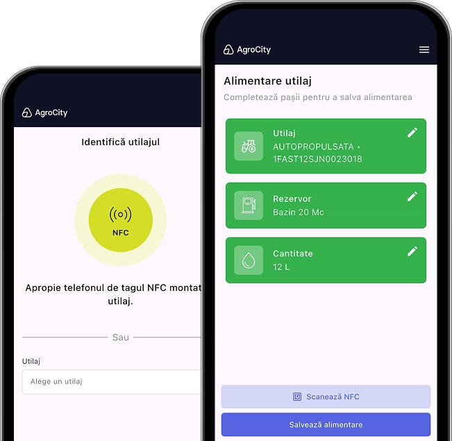Alimentări înregistrate automat prin NFC