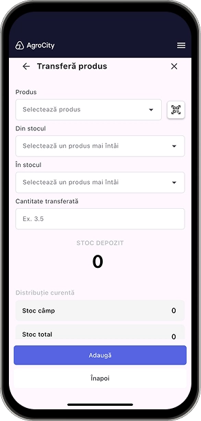 Transfer produse între depozite agricole